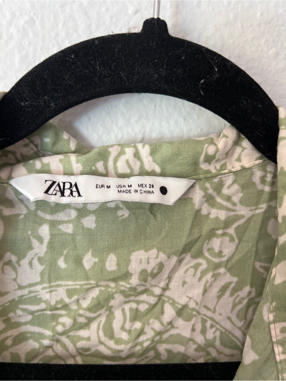 Zara Green Printed Long Sleeve Dress - Picture 4 of 4